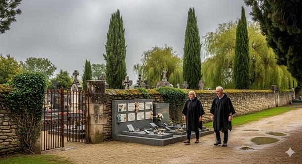 Kerkhof in een klein Frans dorp, Lorraine